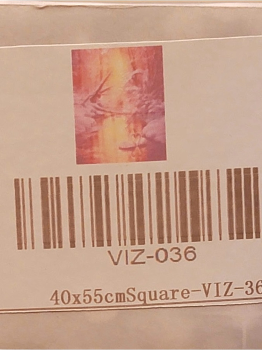 Diamond Painting Kit - 40x55 cm - square drills - “Winter Sunset on Swan Lake”